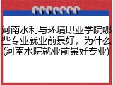 河南水利与环境职业学院哪些专业就业前景好，为什么(河南水院就业前景好专业)