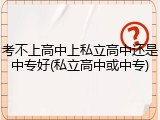 考不上高中上私立高中还是中专好(私立高中或中专)