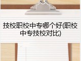 技校职校中专哪个好(职校中专技校对比)
