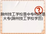 滁州技工学校是中专吗还是大专(滁州技工学校学历)