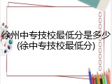 徐州中专技校最低分是多少(徐中专技校最低分)
