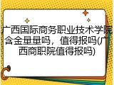 广西国际商务职业技术学院含金量量吗，值得报吗(广西商职院值得报吗)