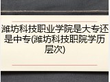 潍坊科技职业学院是大专还是中专(潍坊科技职院学历层次)