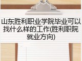 山东胜利职业学院毕业可以找什么样的工作(胜利职院就业方向)