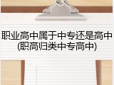 职业高中属于中专还是高中(职高归类中专高中)