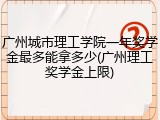 广州城市理工学院一年奖学金最多能拿多少(广州理工奖学金上限)