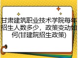 甘肃建筑职业技术学院每年招生人数多少，政策变动如何(甘建院招生政策)