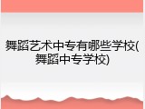 舞蹈艺术中专有哪些学校(舞蹈中专学校)