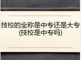 技校的全称是中专还是大专(技校是中专吗)