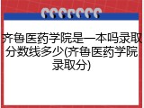 齐鲁医药学院是一本吗录取分数线多少(齐鲁医药学院录取分)