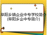 阜阳乡镇企业中专学校简介(阜阳乡企中专简介)
