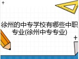徐州的中专学校有哪些中职专业(徐州中专专业)
