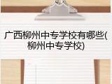 广西柳州中专学校有哪些(柳州中专学校)