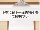 中专和职中一样的吗(中专与职中同吗)
