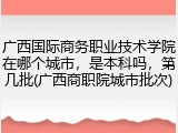 广西国际商务职业技术学院在哪个城市，是本科吗，第几批(广西商职院城市批次)