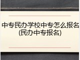 中专民办学校中专怎么报名(民办中专报名)