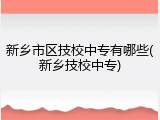 新乡市区技校中专有哪些(新乡技校中专)