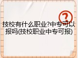 技校有什么职业?中专可以报吗(技校职业中专可报)