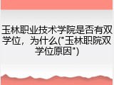 玉林职业技术学院是否有双学位，为什么("玉林职院双学位原因")