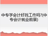 中专学会计好找工作吗?(中专会计就业前景)