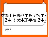 孝感市有哪些中职学校中专招生(孝感中职学校招生)