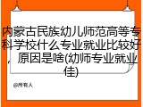 内蒙古民族幼儿师范高等专科学校什么专业就业比较好，原因是啥(幼师专业就业佳)