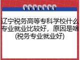 辽宁税务高等专科学校什么专业就业比较好，原因是啥(税务专业就业好)