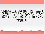 河北外国语学院可以自考去读吗，为什么(河外自考入学原因)