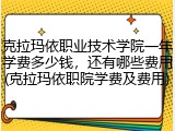 克拉玛依职业技术学院一年学费多少钱，还有哪些费用(克拉玛依职院学费及费用)