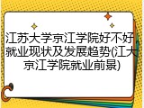 江苏大学京江学院好不好，就业现状及发展趋势(江大京江学院就业前景)