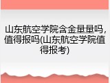 山东航空学院含金量量吗，值得报吗(山东航空学院值得报考)