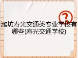 潍坊寿光交通类专业学校有哪些(寿光交通学校)