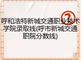 呼和浩特新城交通职业技术学院录取线(呼市新城交通职院分数线)