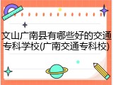 文山广南县有哪些好的交通专科学校(广南交通专科校)