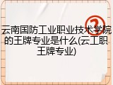 云南国防工业职业技术学院的王牌专业是什么(云工职王牌专业)