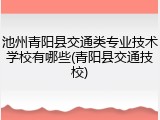池州青阳县交通类专业技术学校有哪些(青阳县交通技校)
