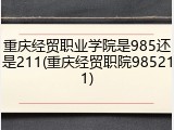 重庆经贸职业学院是985还是211(重庆经贸职院985211)