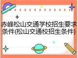 赤峰松山交通学校招生要求条件(松山交通校招生条件)