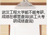 武汉工程大学能不能考研，成绩在哪里查询(武工大考研成绩查询)