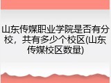 山东传媒职业学院是否有分校，共有多少个校区(山东传媒校区数量)