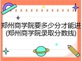 郑州商学院要多少分才能进(郑州商学院录取分数线)