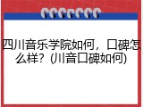 四川音乐学院如何，口碑怎么样？(川音口碑如何)