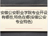 安徽公安职业学院专业开设有哪些,特色在哪(安徽公安专业特色)