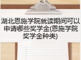 湖北恩施学院就读期间可以申请哪些奖学金(恩施学院奖学金种类)