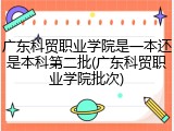 广东科贸职业学院是一本还是本科第二批(广东科贸职业学院批次)