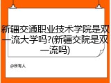 新疆交通职业技术学院是双一流大学吗?(新疆交院是双一流吗)