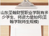 山东圣翰财贸职业学院有多少学生，师资力量如何(圣翰学院师生规模)