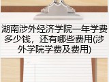 湖南涉外经济学院一年学费多少钱，还有哪些费用(涉外学院学费及费用)