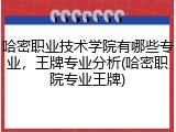哈密职业技术学院有哪些专业，王牌专业分析(哈密职院专业王牌)