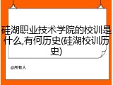 硅湖职业技术学院的校训是什么,有何历史(硅湖校训历史)